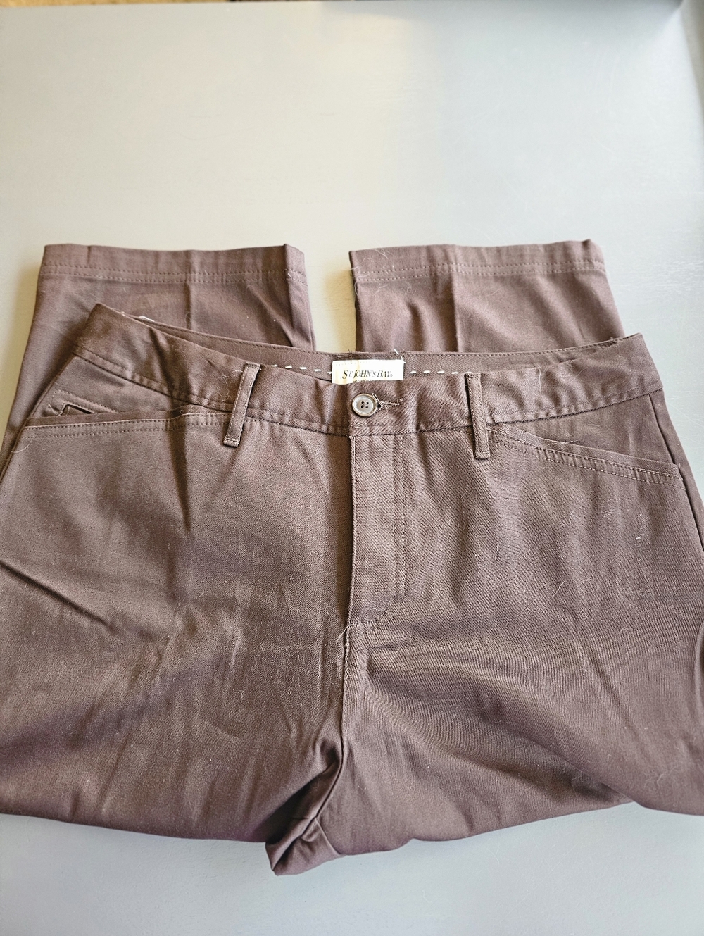Womens Brown St Johns Bay Slender Secert Capris Sz 14